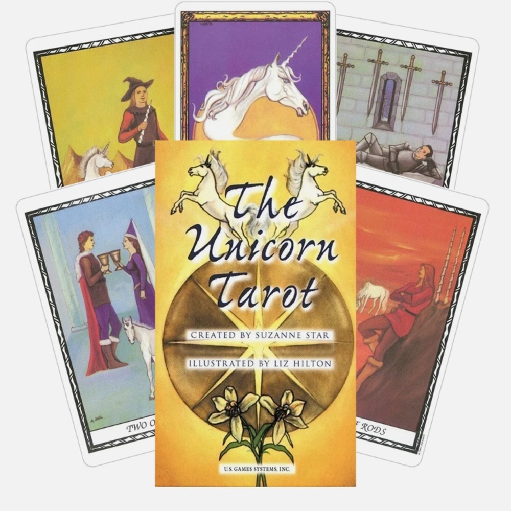 Vintage the unicorn Tarot cards and instruction sheet